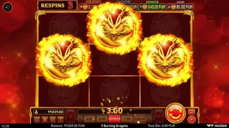 9 Burning Dragons slot screenshot 3