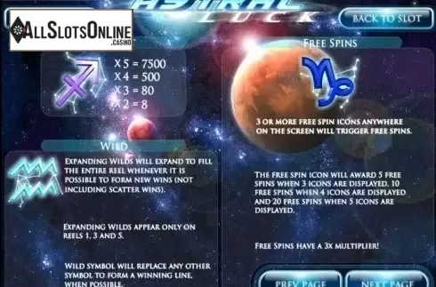 Screen3. Astral Luck from Rival Gaming