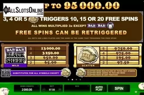 Screen4. Bar Bar Black Sheep from Microgaming