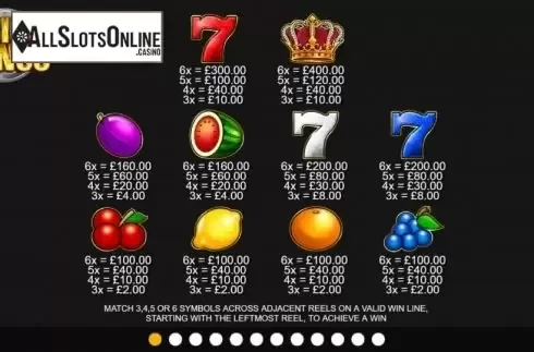 Paytable. Big Bonus from Inspired Gaming