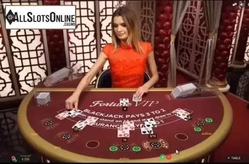 Game Screen. Blackjack Fortune VIP from Evolution Gaming