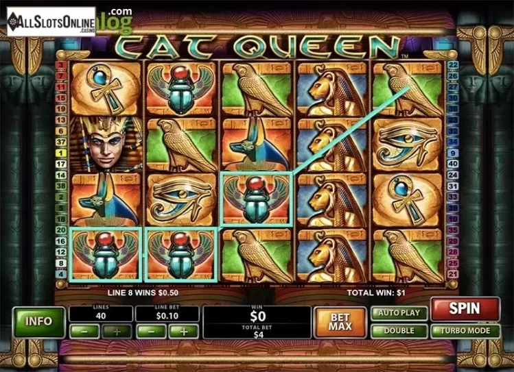 Win screen. Cat Queen from Playtech