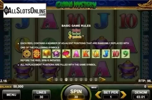 Paytable 3. China Mystery from Nektan