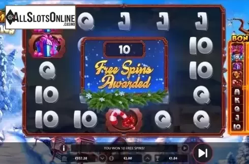 Free Spins Win Screen