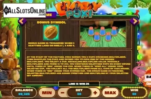 Bonus Game screen