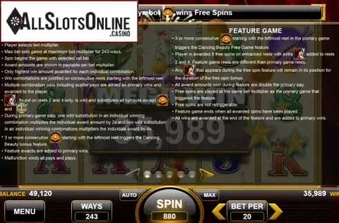 Features 1. Dancing Beauty from Spin Games