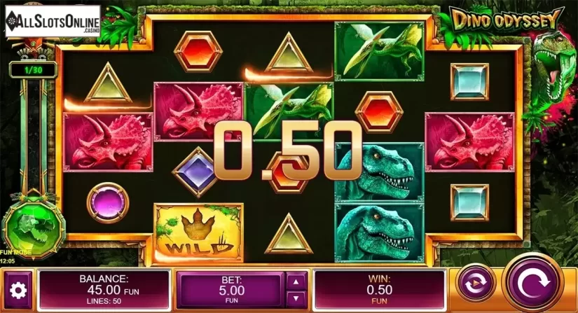 Wild win screen. Dino Odyssey from Kalamba Games
