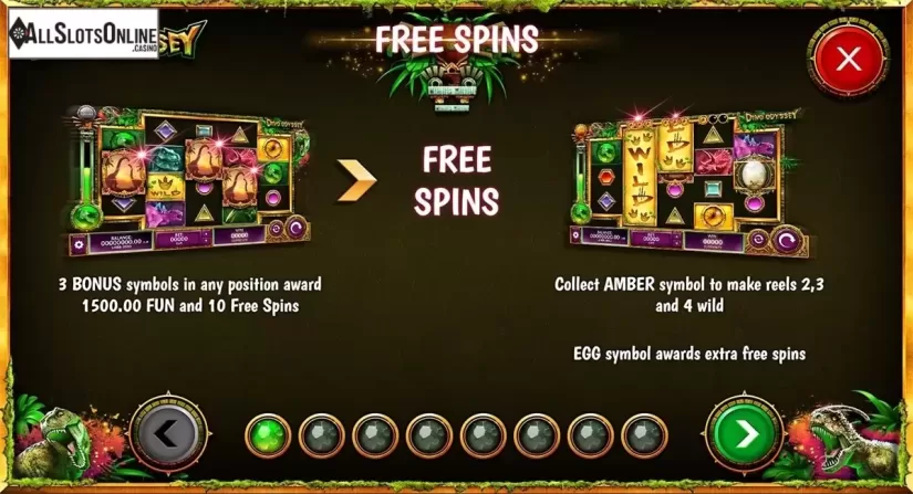 Paytable 1. Dino Odyssey from Kalamba Games