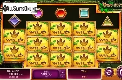 Reels screen. Dino Odyssey from Kalamba Games