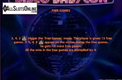Paytable 1. Disco Babylon from Casino Technology