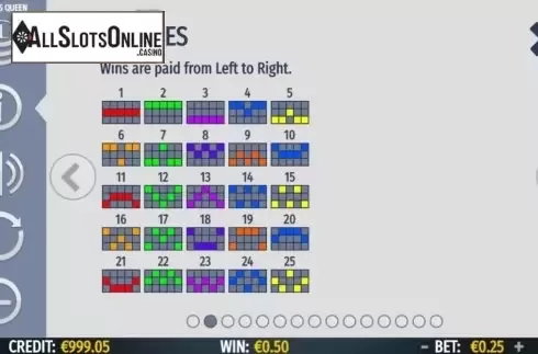 Paytable screen 2. Dragons Queen from Octavian Gaming