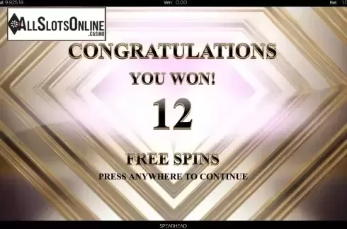 Free Spins screen