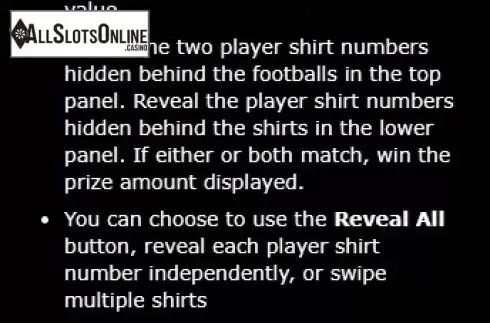 Paytable 1. Football (gamevy) from gamevy