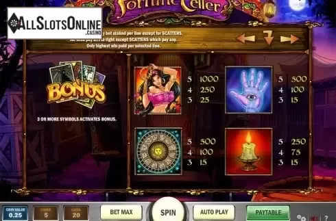 Paytable 2. Fortune Teller (Play'n Go) from Play'n Go
