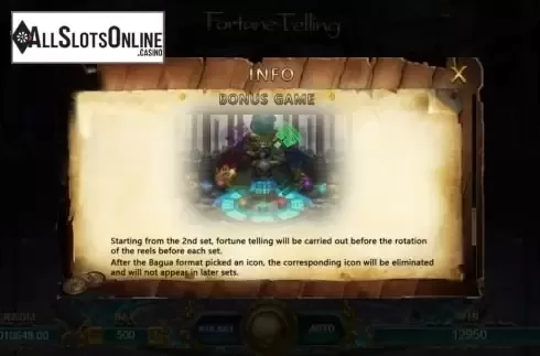 Bonus game rules screen