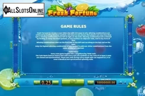 Screen3. Fresh Fortune from BF games