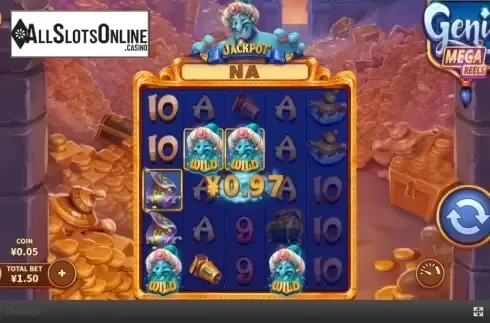 Win Screen 1. Genie Mega Reels from Skywind Group