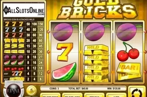Win Screen . Gold Bricks from Rival Gaming