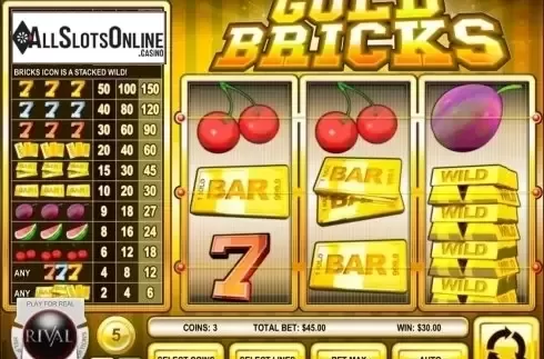Win 2. Gold Bricks from Rival Gaming