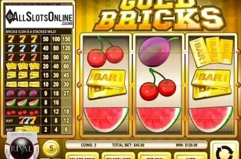 Win 3. Gold Bricks from Rival Gaming