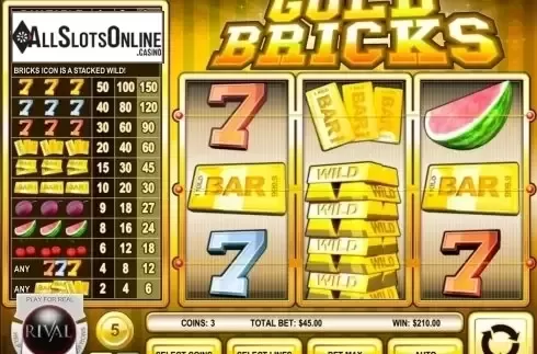 Win 5. Gold Bricks from Rival Gaming