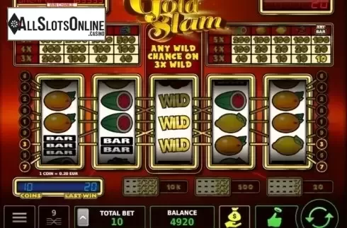 Win Screen. Gold Slam from StakeLogic