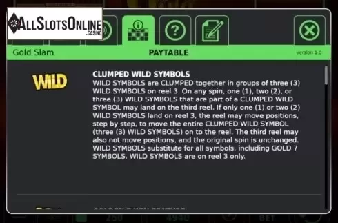 Features. Gold Slam from StakeLogic