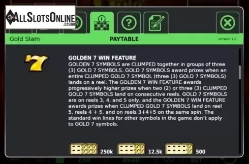 Features. Gold Slam from StakeLogic