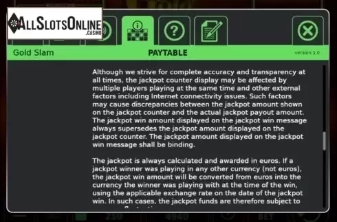 Features. Gold Slam from StakeLogic