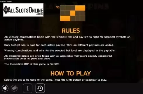 Paylines screen 2