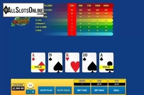 Game Screen. Jacks or Better (Habanero) from Habanero