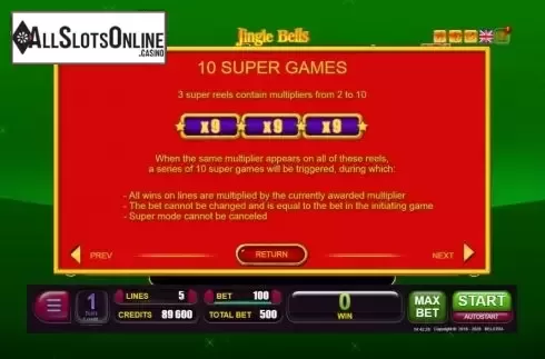 Features screen. Jingle Bells (Belatra Games) from Belatra Games