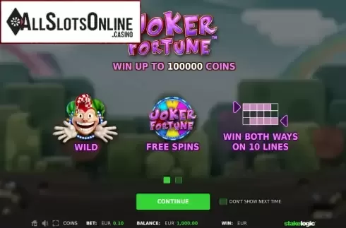 Game features. Joker Fortune from StakeLogic