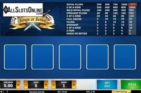 Game Screen 1. Kings or Better MH (Play'n Go) from Play'n Go
