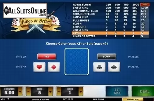 Game Screen 3. Kings or Better MH (Play'n Go) from Play'n Go