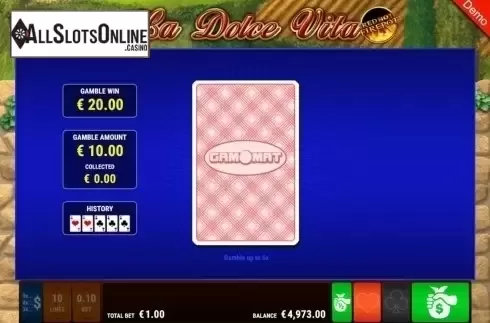 Gamble. La Dolce Vita RHFP from Gamomat