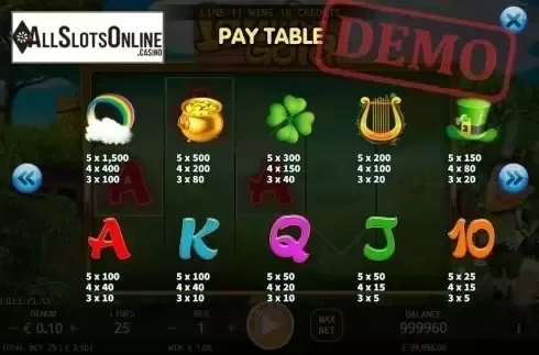 Paytable. Land of Gold (KA Gaming) from KA Gaming