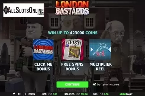 Screen 1. London Bastards from StakeLogic