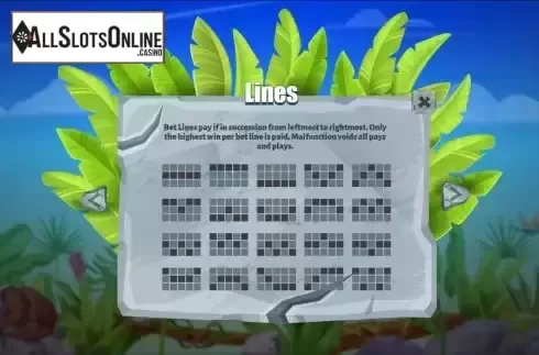 Paylines screen
