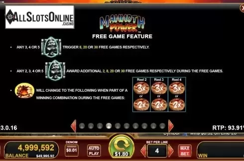 Free Game Feature screen