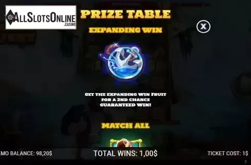 Expanding win screen
