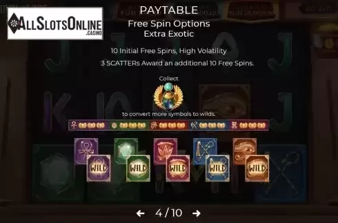 Additional Free Spins screen