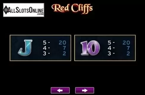 Paytable 4. Red Cliffs from High 5 Games
