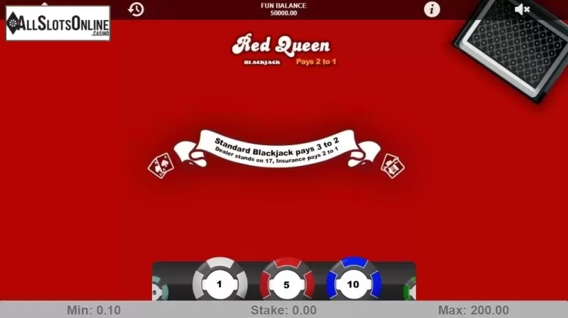 Game Screen 1. Red Queen Blackjack from 1X2gaming