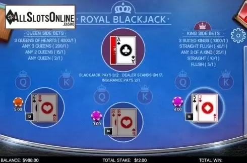 Game Screen 2. Royal Blackjack from Live 5