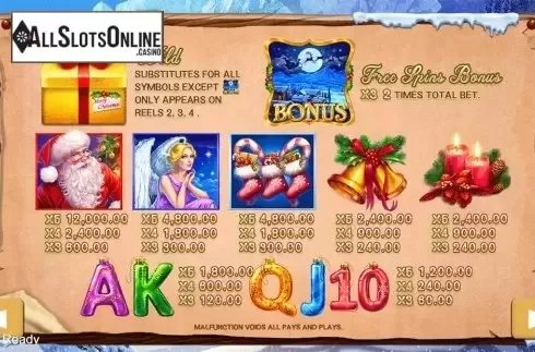 Paytable . Santa Claus (PlayStar) from PlayStar