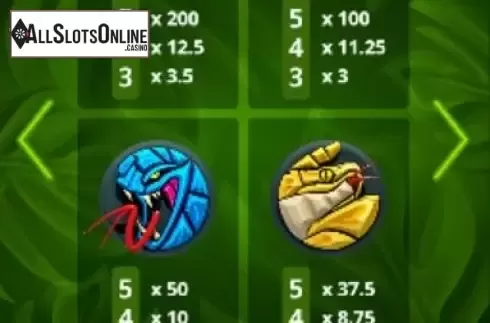 Paytable 1. Snake (Gluck Games) from Gluck Games