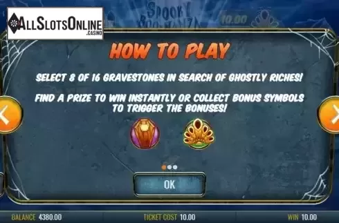 Bonus symbols screen