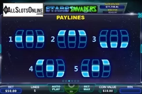 Paylines. Stars Invaders from The Stars Group