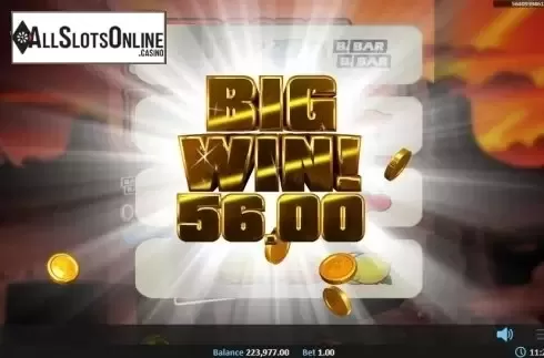 Win Screen. Sunset Reels Pull Tab from Realistic